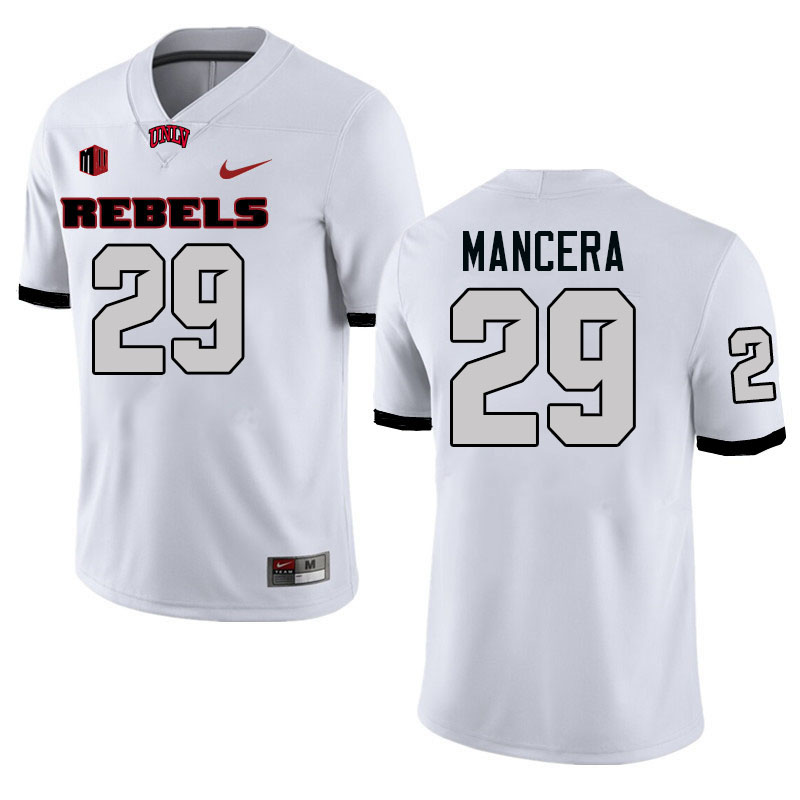 Men #29 Isaac Mancera UNLV Rebels College Football Jerseys Stitched-White